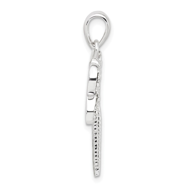Sterling Silver W/ Stellux Crystal Dragonfly Pendant