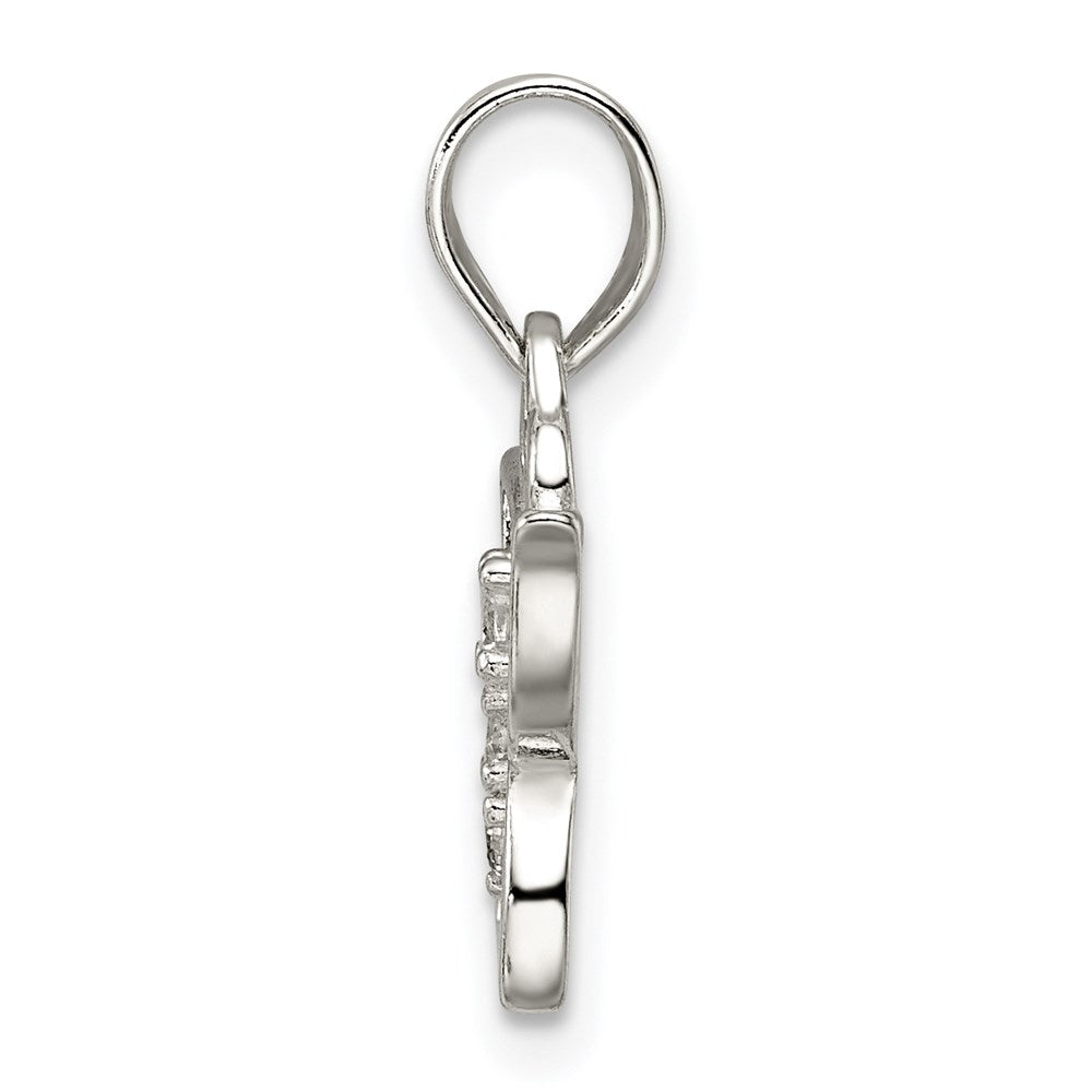 Sterling Silver Cz Butterfly Pendant