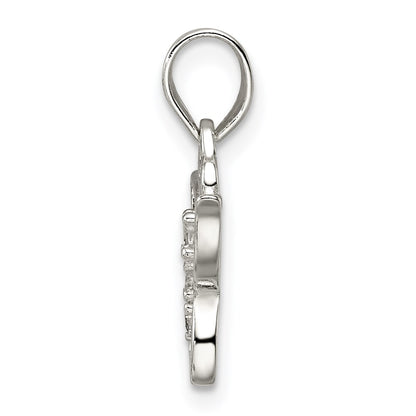 Sterling Silver Cz Butterfly Pendant
