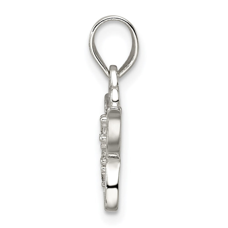 Sterling Silver Cz Butterfly Pendant