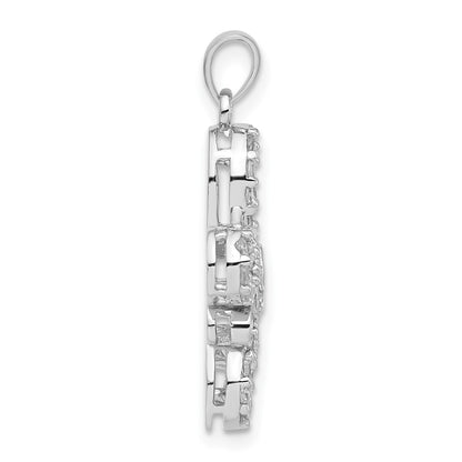 Sterling Silver Cz Butterfly Pendant