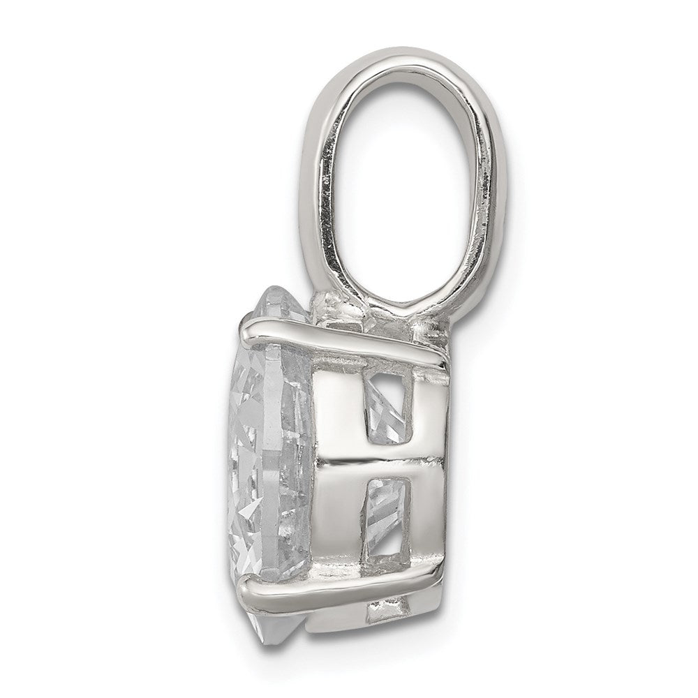 Sterling Silver Round Cz Pendant