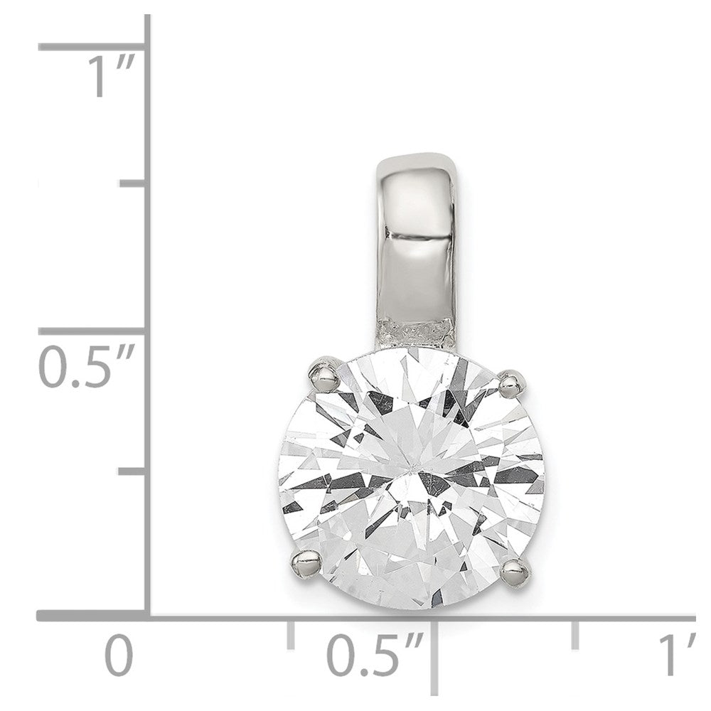 Sterling Silver Round Cz Pendant