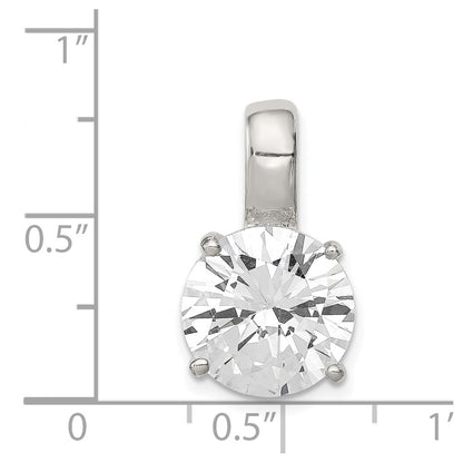 Sterling Silver Round Cz Pendant