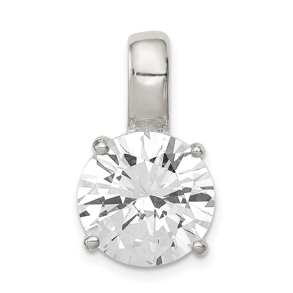 Sterling Silver Round Cz Pendant