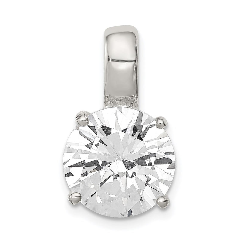 Sterling Silver Round Cz Pendant
