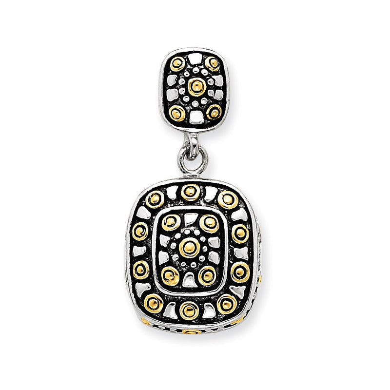 Sterling Silver Vermeil And Antiqued Pendant
