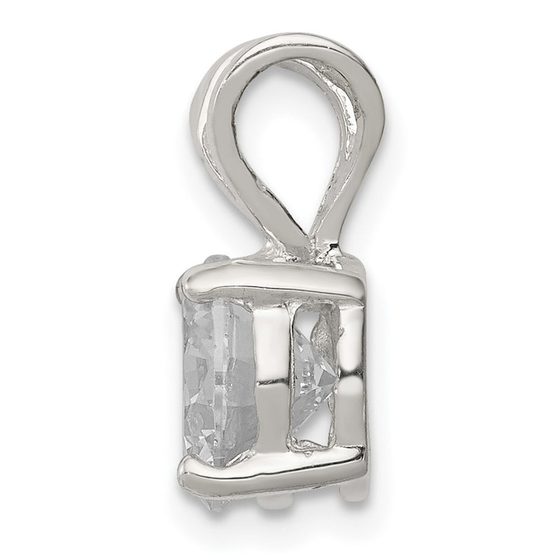 Sterling Silver Round Cz Pendant