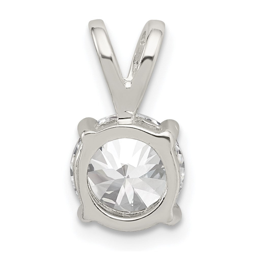 Sterling Silver Round Cz Pendant
