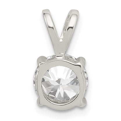 Sterling Silver Round Cz Pendant