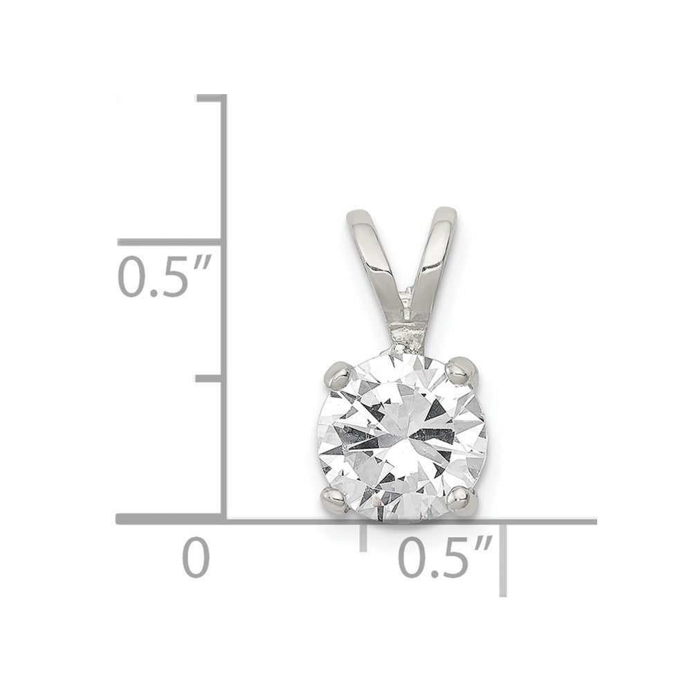 Sterling Silver Round Cz Pendant