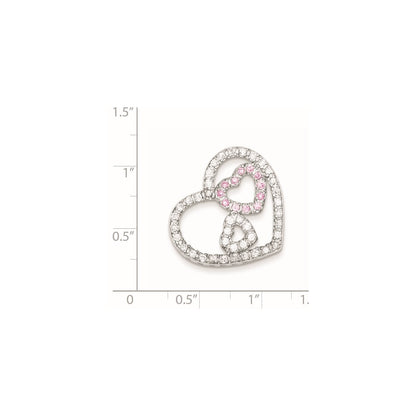 Sterling Silver Cz Heart Pendant