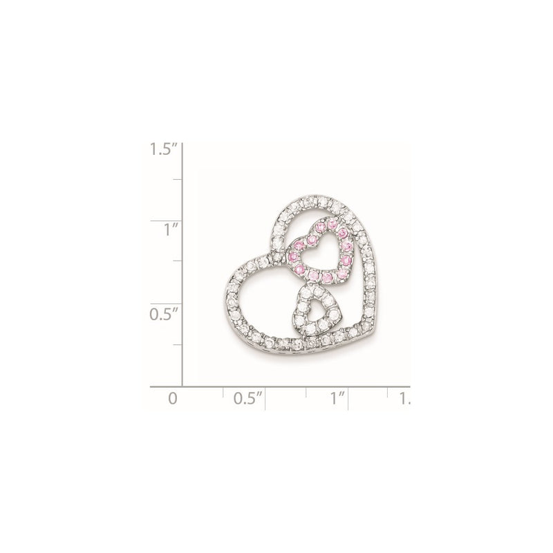 Sterling Silver Cz Heart Pendant