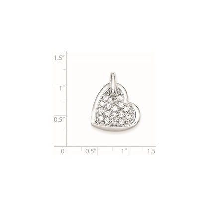 Sterling Silver Cz Heart Pendant