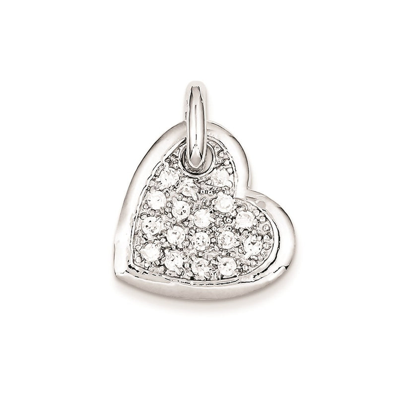 Sterling Silver Cz Heart Pendant