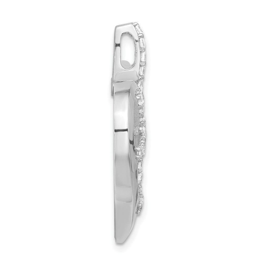 Sterling Silver Cz Heart Pendant