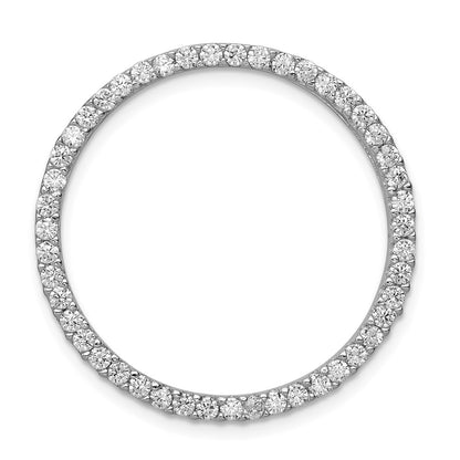 Sterling Silver Rhodium-Platedcz Chain Slide Pendant