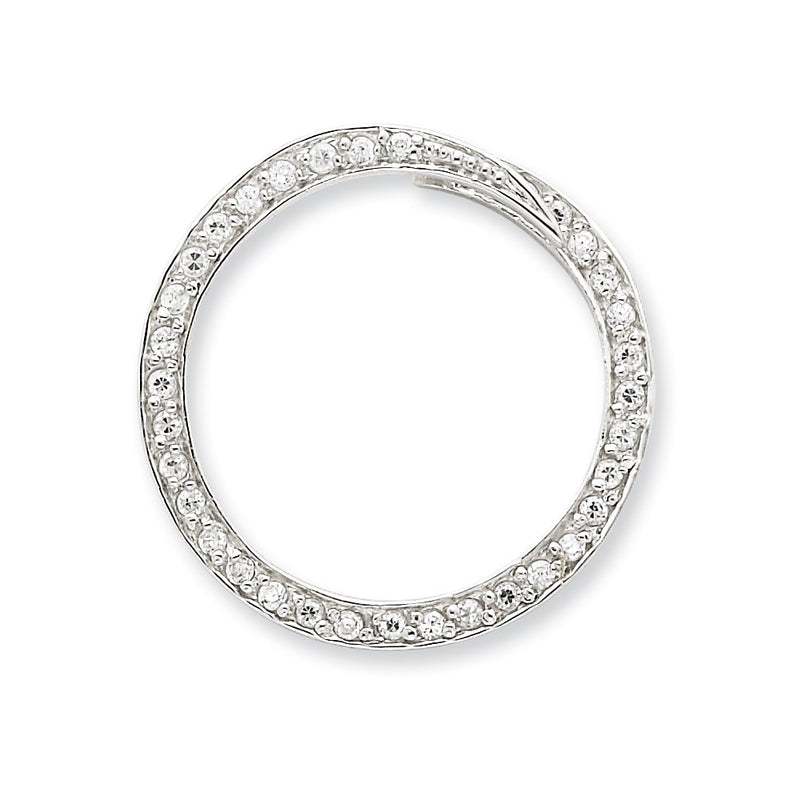 Sterling Silver Cz Circle Slide