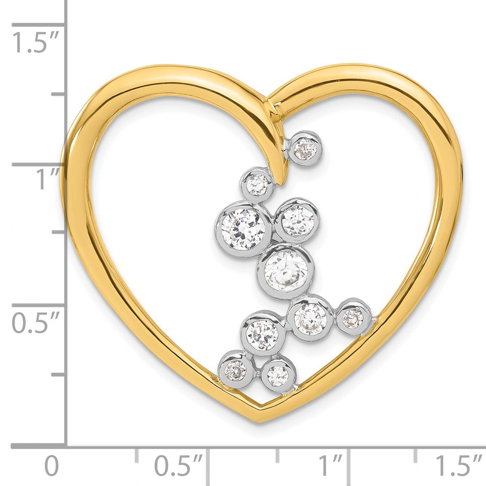 Sterling Silver Silvergold-Tone Vermeil & Cz Heart Slide