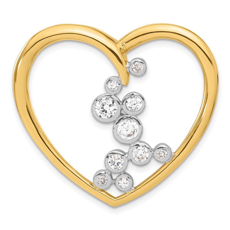 Sterling Silver Silvergold-Tone Vermeil & Cz Heart Slide