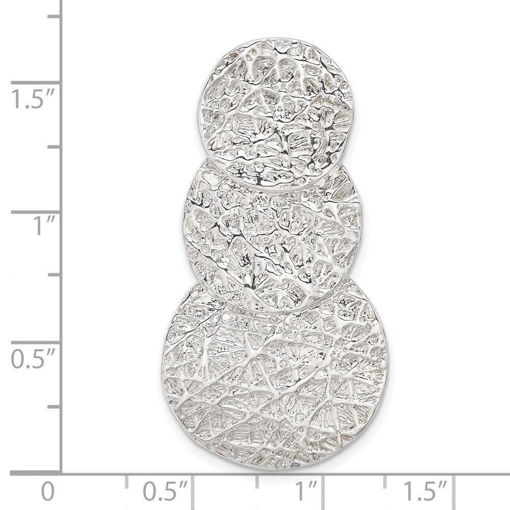 Sterling Silver Textured Circles Slide