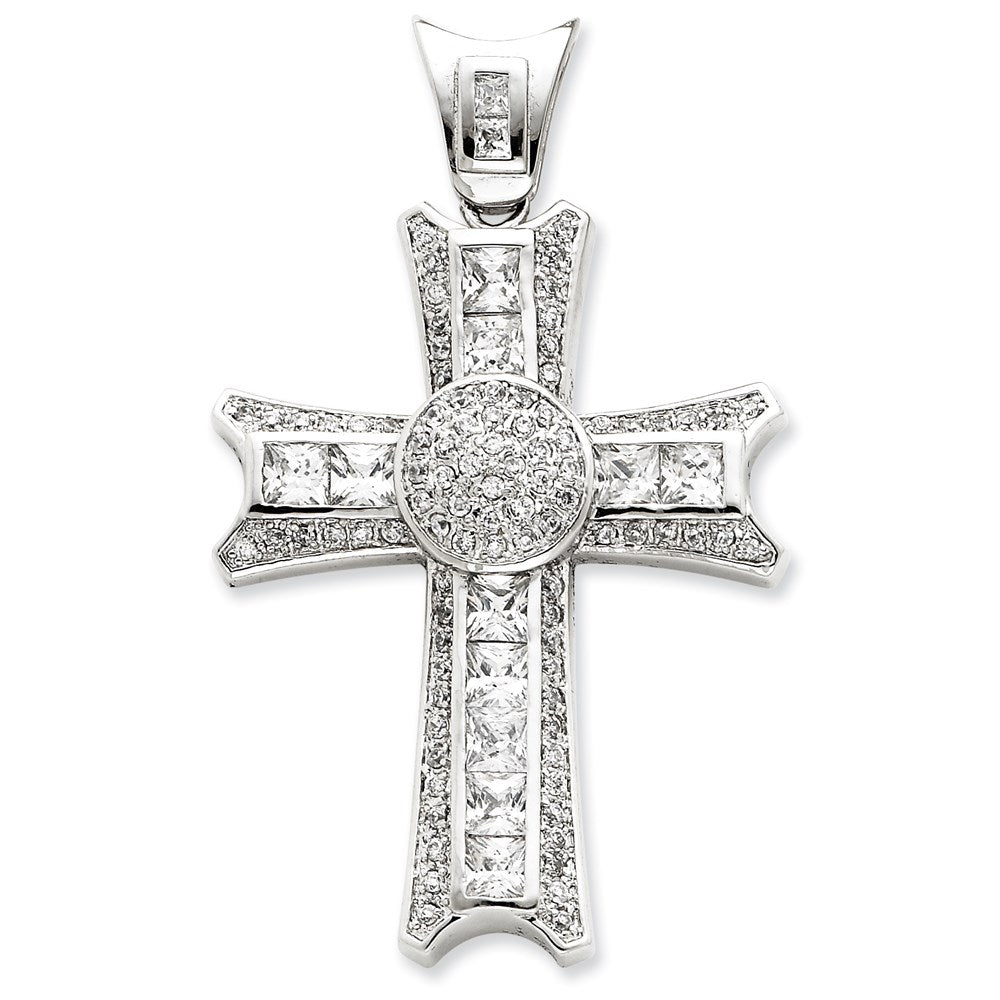 Sterling Silver Cz Cross Pendant