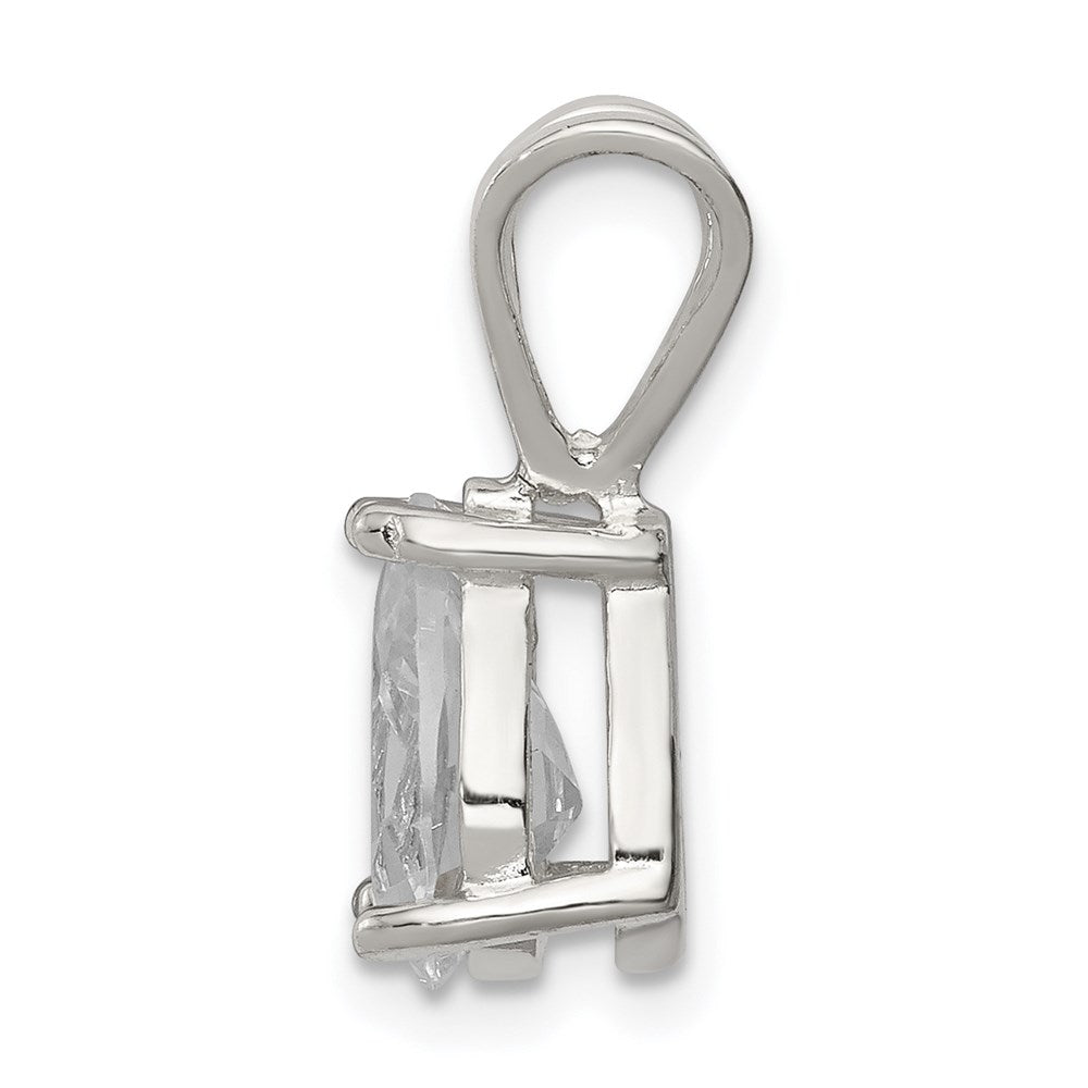 Sterling Silver Pear Cz Pendant