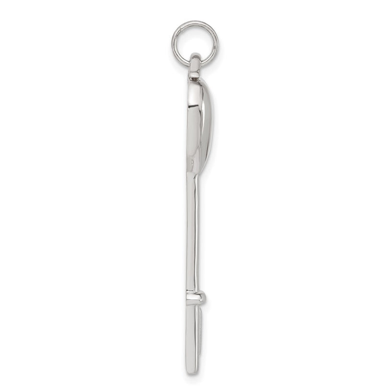 Sterling Silver Cz Heart Key Pendant