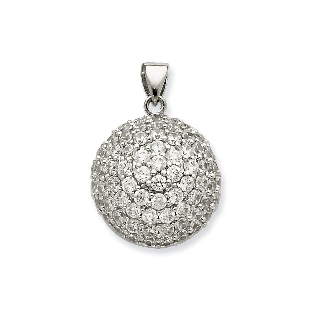 Sterling Silver Cz Open-Back Ball Pendant
