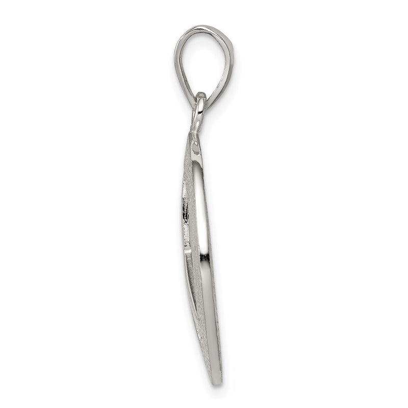 Sterling Silver Polished & Textured Peace Pendant