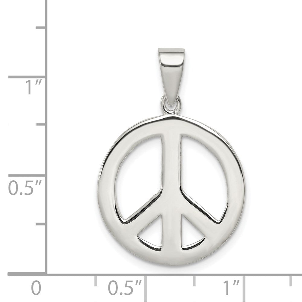 Sterling Silver Round Polished Peace Pendant