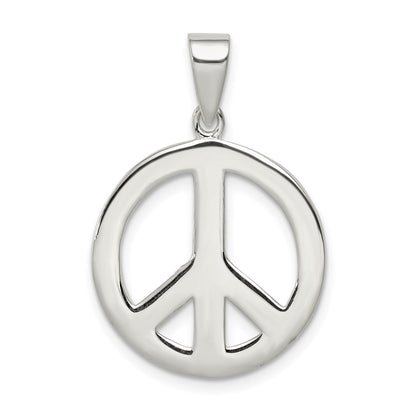 Sterling Silver Round Polished Peace Pendant