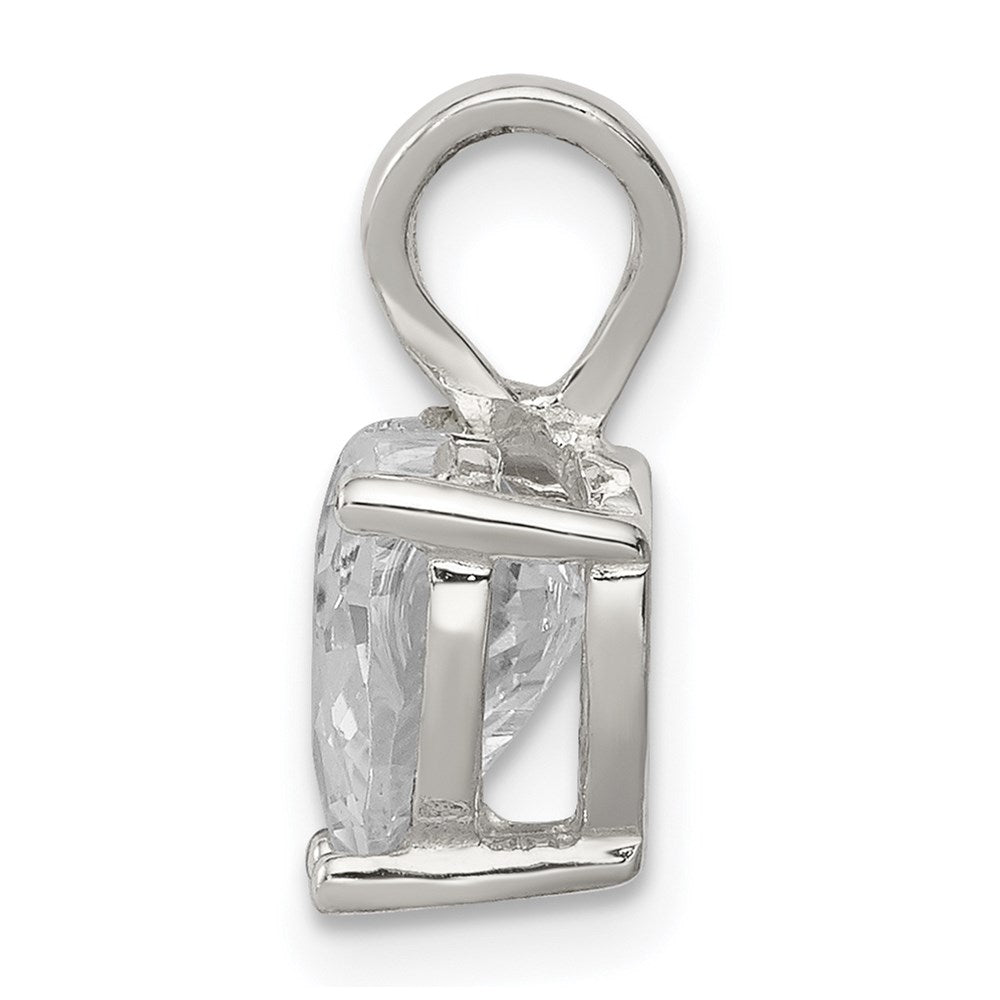 Sterling Silver Heart Cz Pendant