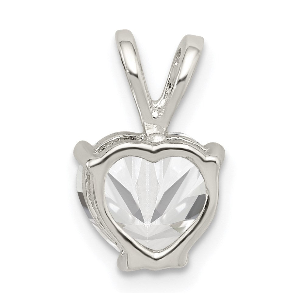 Sterling Silver Heart Cz Pendant
