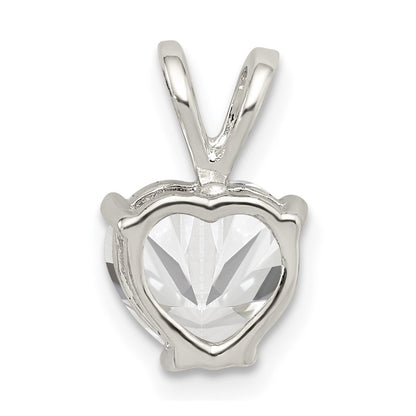 Sterling Silver Heart Cz Pendant