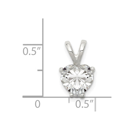 Sterling Silver Heart Cz Pendant