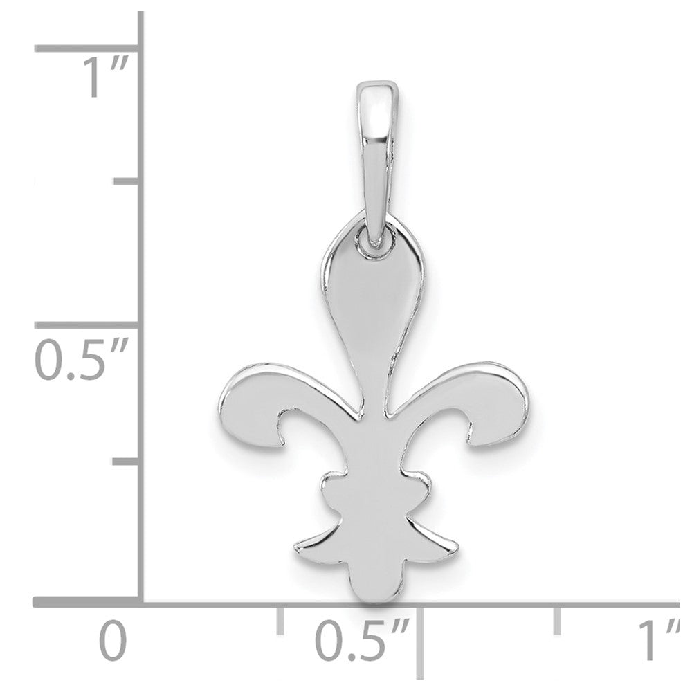Sterling Silver Polished Fleur De Lis Dangle Pendant