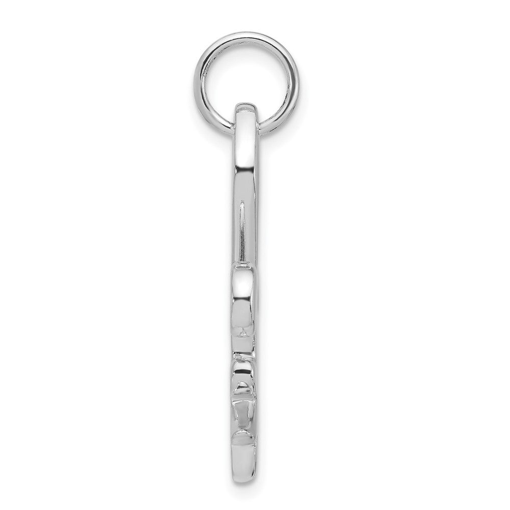 Sterling Silver Polished Fleur De Lis Dangle Pendant