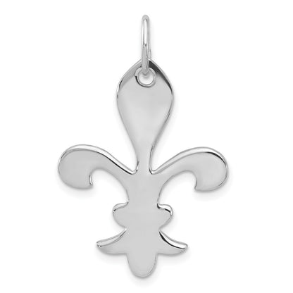 Sterling Silver Polished Fleur De Lis Dangle Pendant