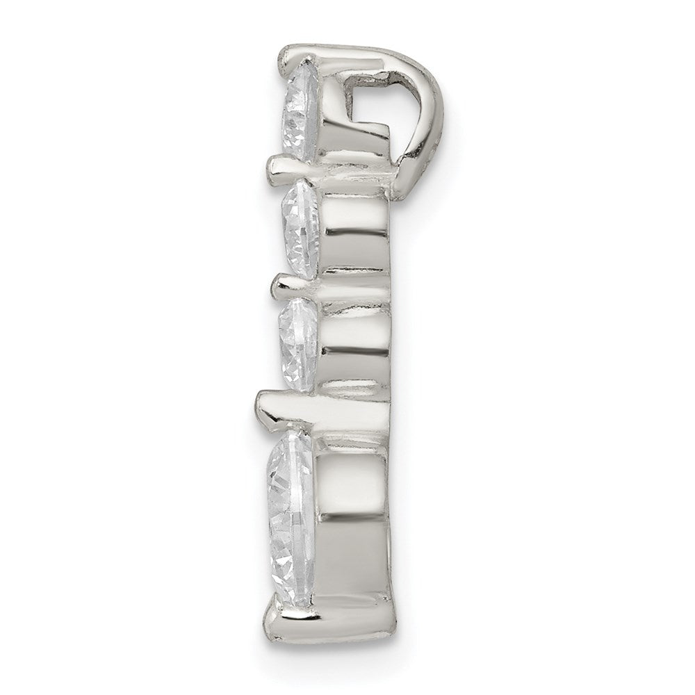 Sterling Silver Polished Cz Pendant