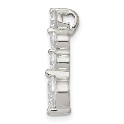 Sterling Silver Polished Cz Pendant