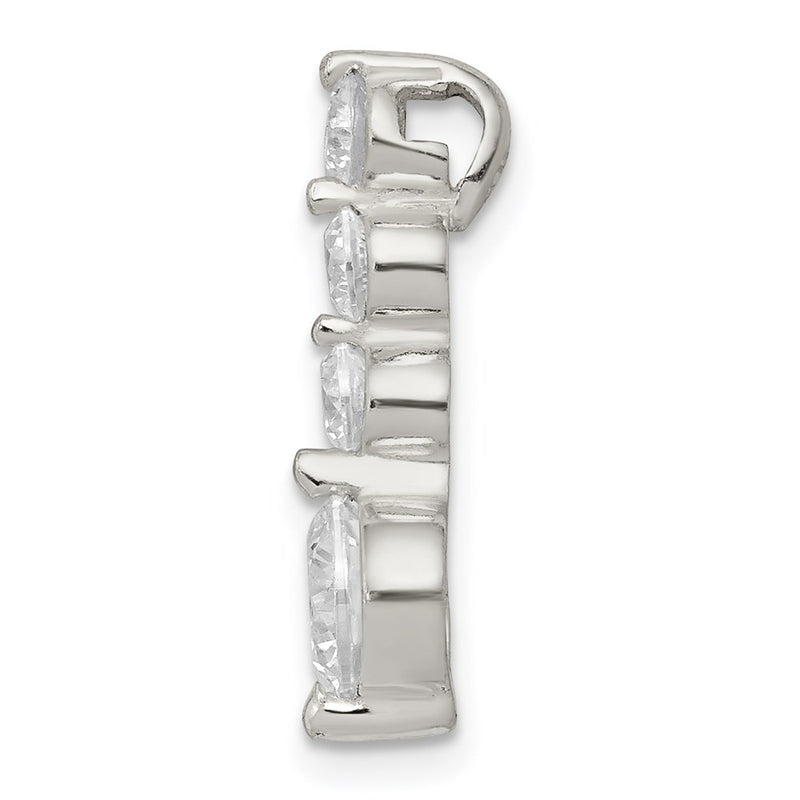 Sterling Silver Polished Cz Pendant