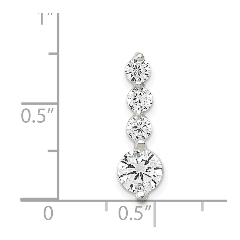Sterling Silver Polished Cz Pendant