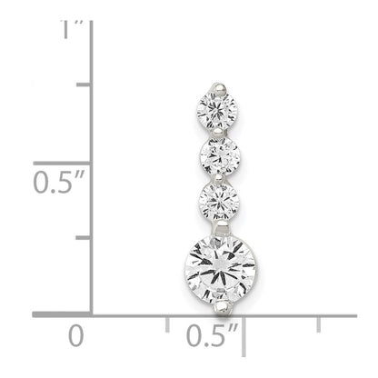 Sterling Silver Polished Cz Pendant