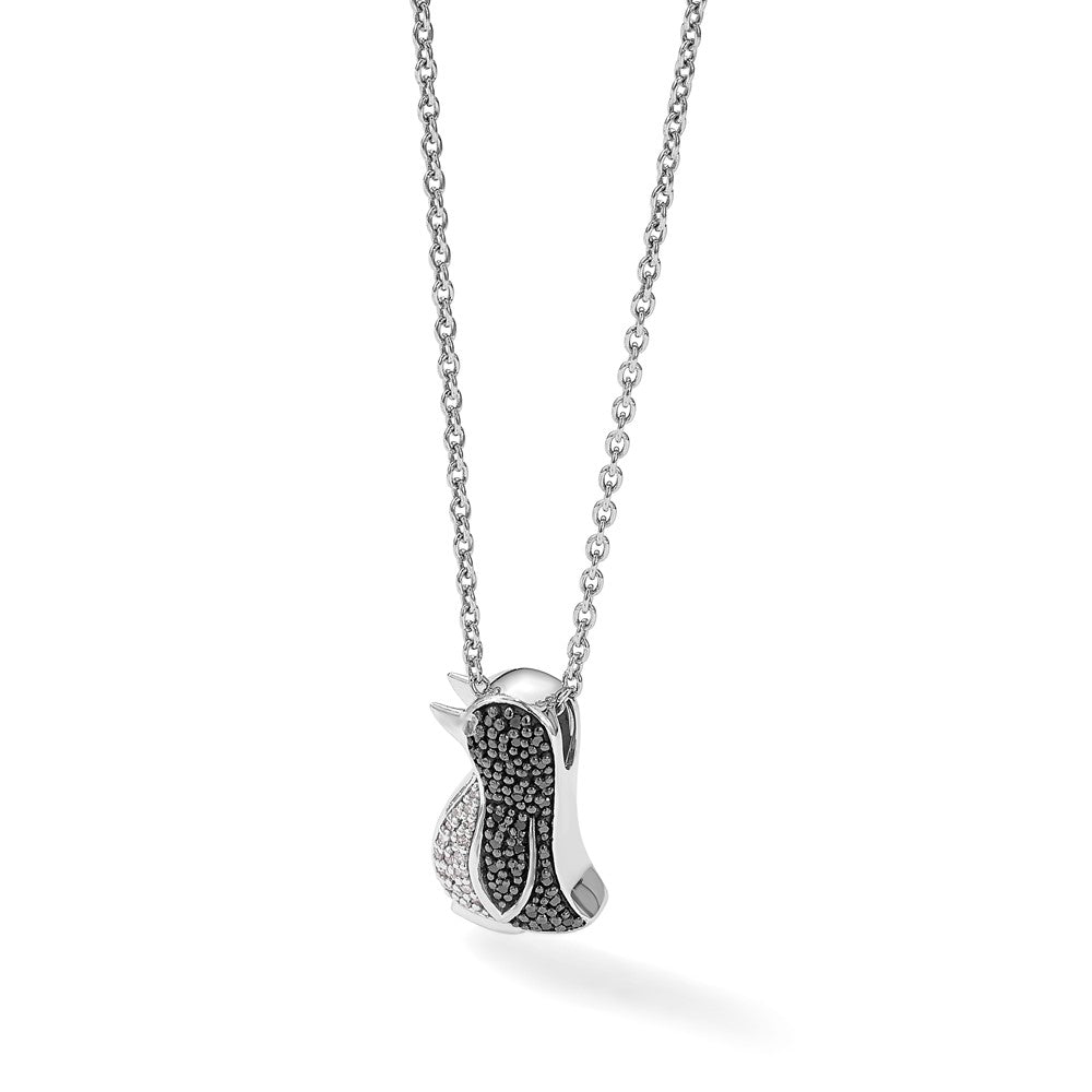 Sterling Silver Rhodium-Plated Blue Created Opal Flip Flop Pendant Slide
