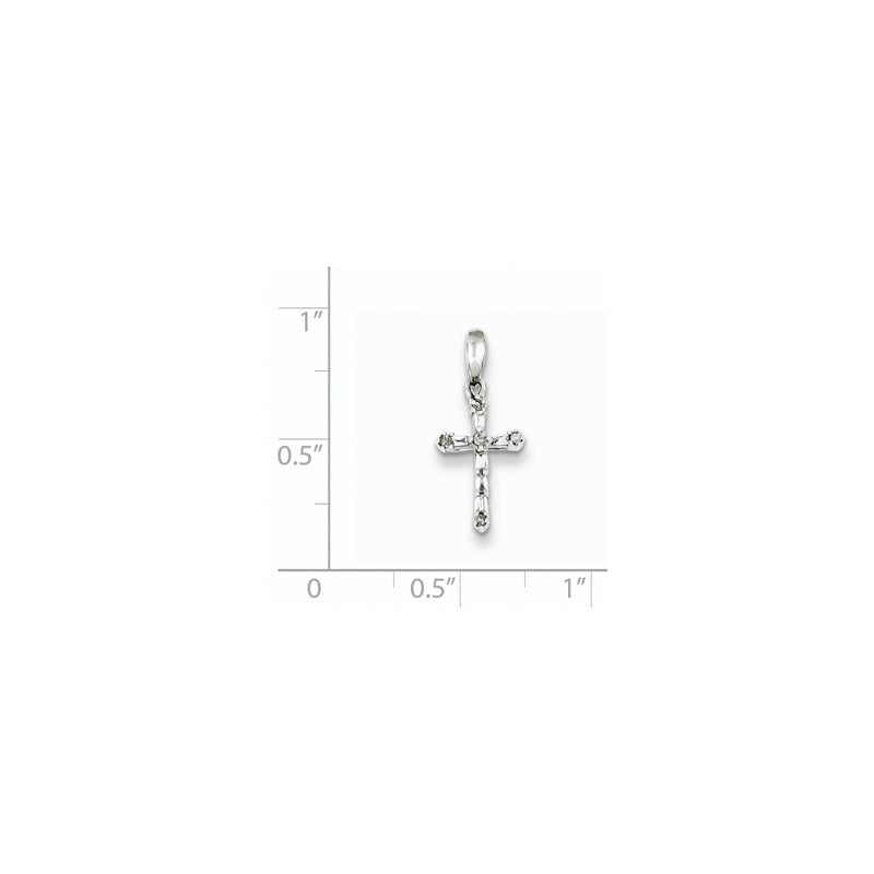 Sterling Silver Rhodium-plated Diamond Pendant