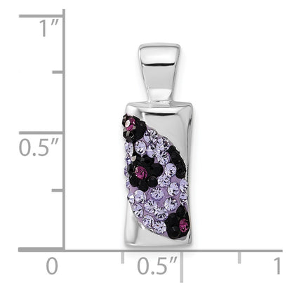 Sterling Silver Stellux Crystal Purple Animal Print Pendant