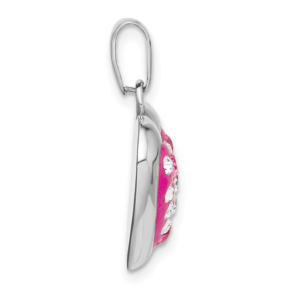 Sterling Silver Rhodium-Plated & Ferido Stellux Crystal Heart Pendant