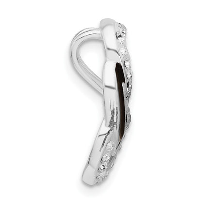 Sterling Silver Enameled Stellux Crystal Triple Heart Slide