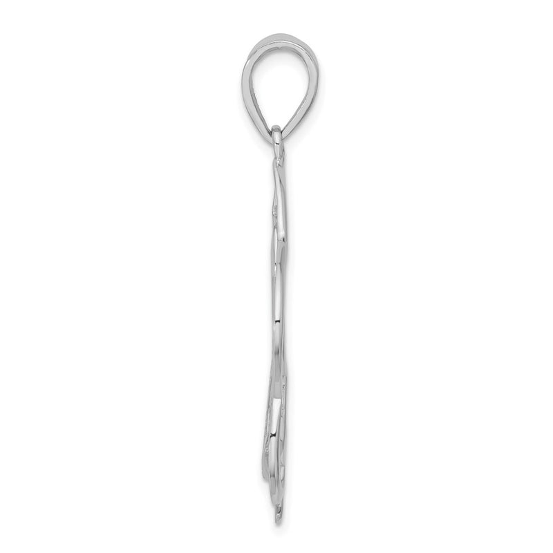 Sterling Silver Polished Flower Pendant